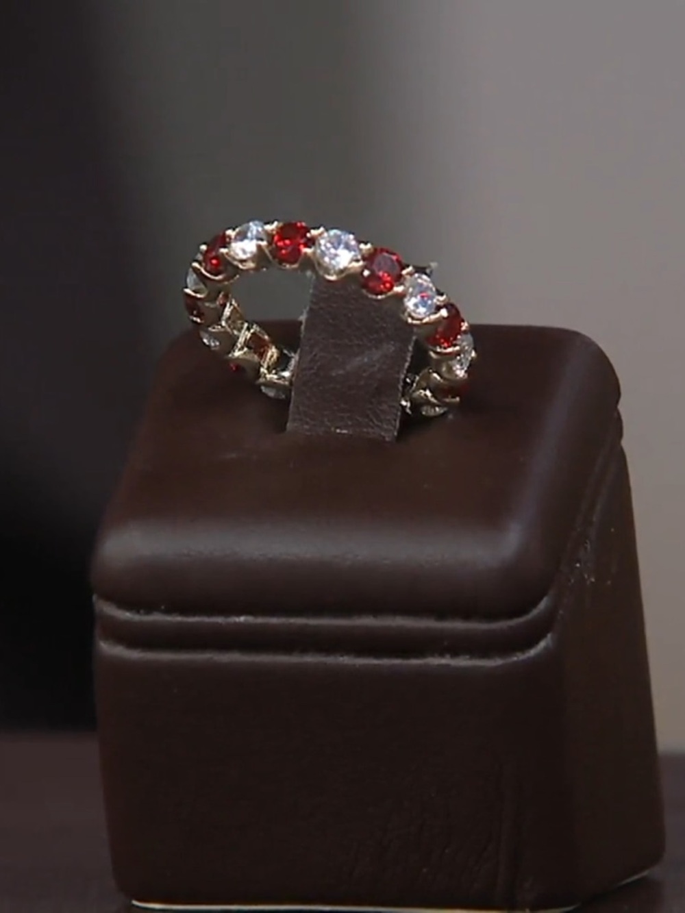 Vintage Grace Kelly Collection Garnet & Diamond Eternity Band